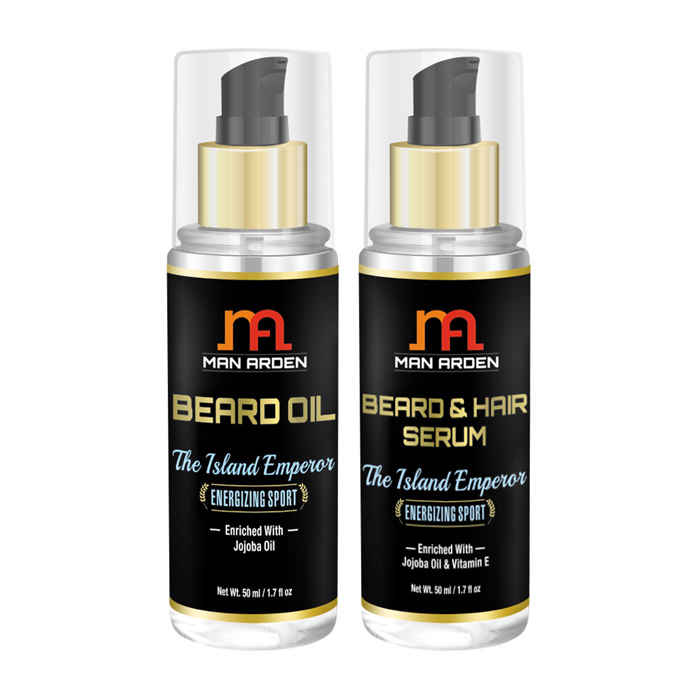 Buy Man Arden Beard Oil + Beard Serum (The Island Emperor Kit) - Purplle