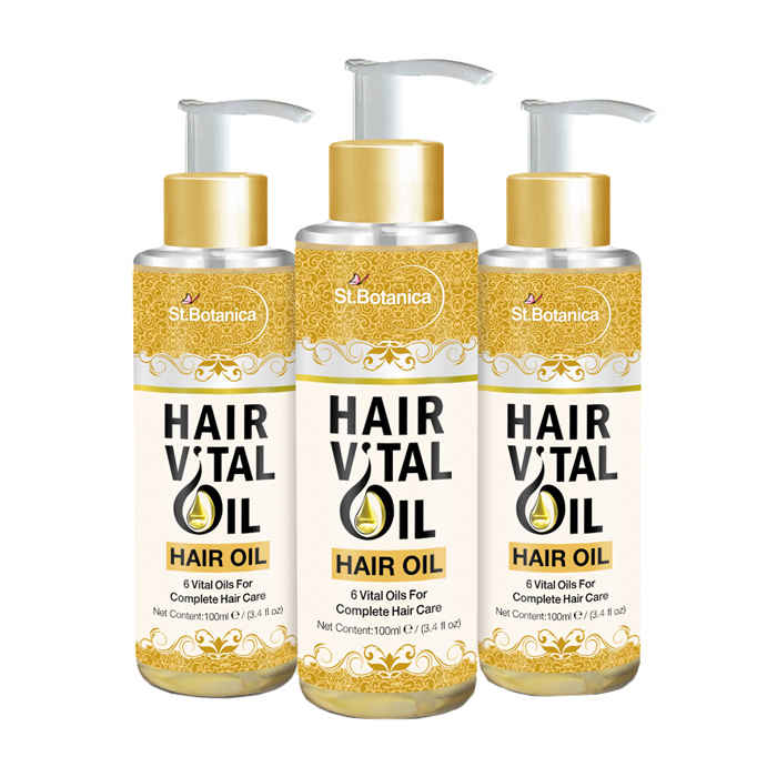 Buy St.Botanica Hair Vital Oil (With Olive, Castor, Almond, Jojoba, Rosemary, Tea Tree) (100 ml) x3 Bottles - Purplle
