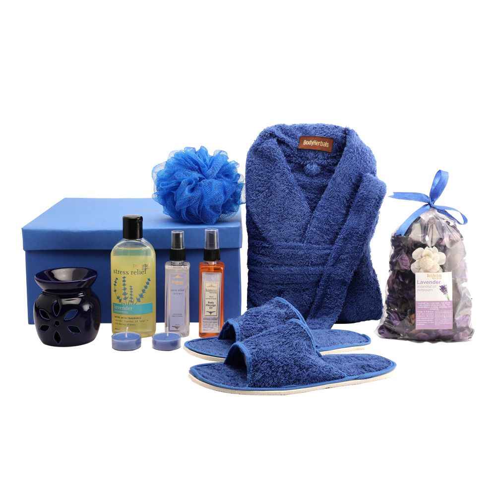 Buy BodyHerbals Ancient Ayurveda De - Stress Lavender Bathing Spa Hamper (2500 g) - Purplle