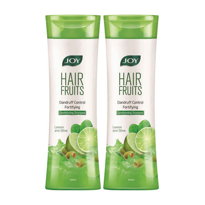 Buy Joy Hair Fruits Conditioning Shampoo Dandruff Control Lemon & Olive (Pack Of 2 X 400 ml) - Purplle