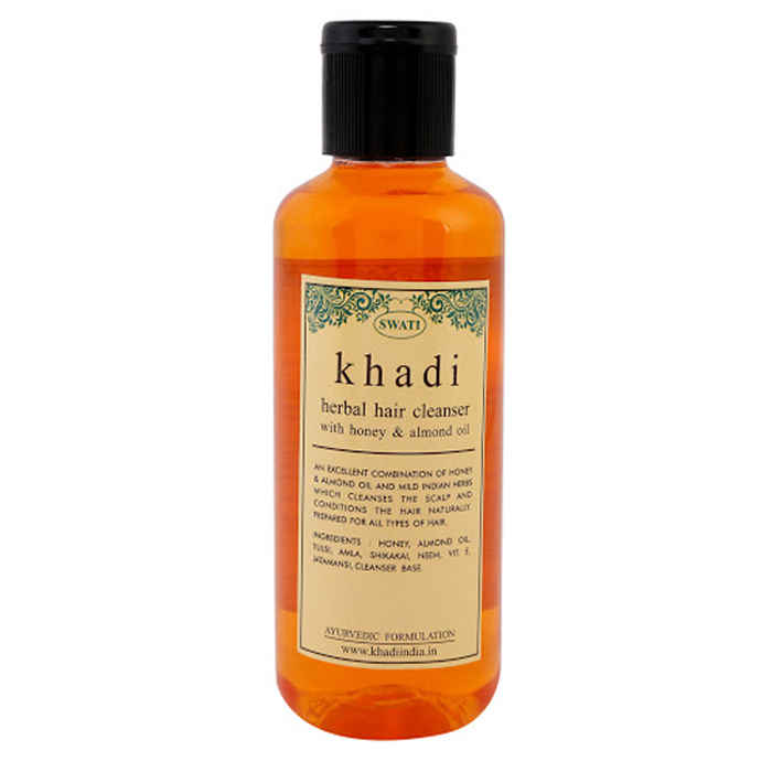Buy Khadi Herbal Hair Cleanser With Honey Almond Oil 210 ml By Swati Gramodyog - Purplle