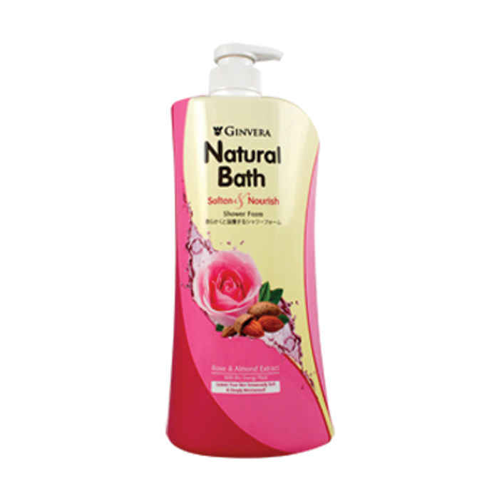 Buy Ginvera Natural Bath Soften & Nourish Shower Foam Rose & Almond Extract (900 ml) - Purplle