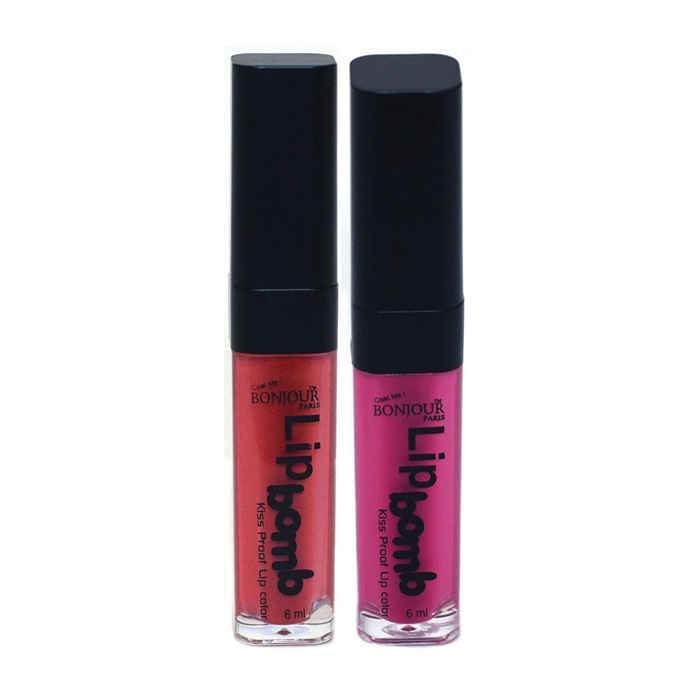 Buy Bonjour Paris Super Matt Lip Color Brick Red / Pink Rose, 0.40 Ounce (Pack of 2) - Purplle