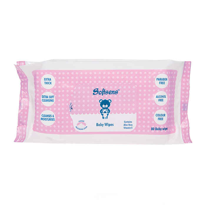 Buy Softsens Baby Wipes (Pack Of 80) - Purplle