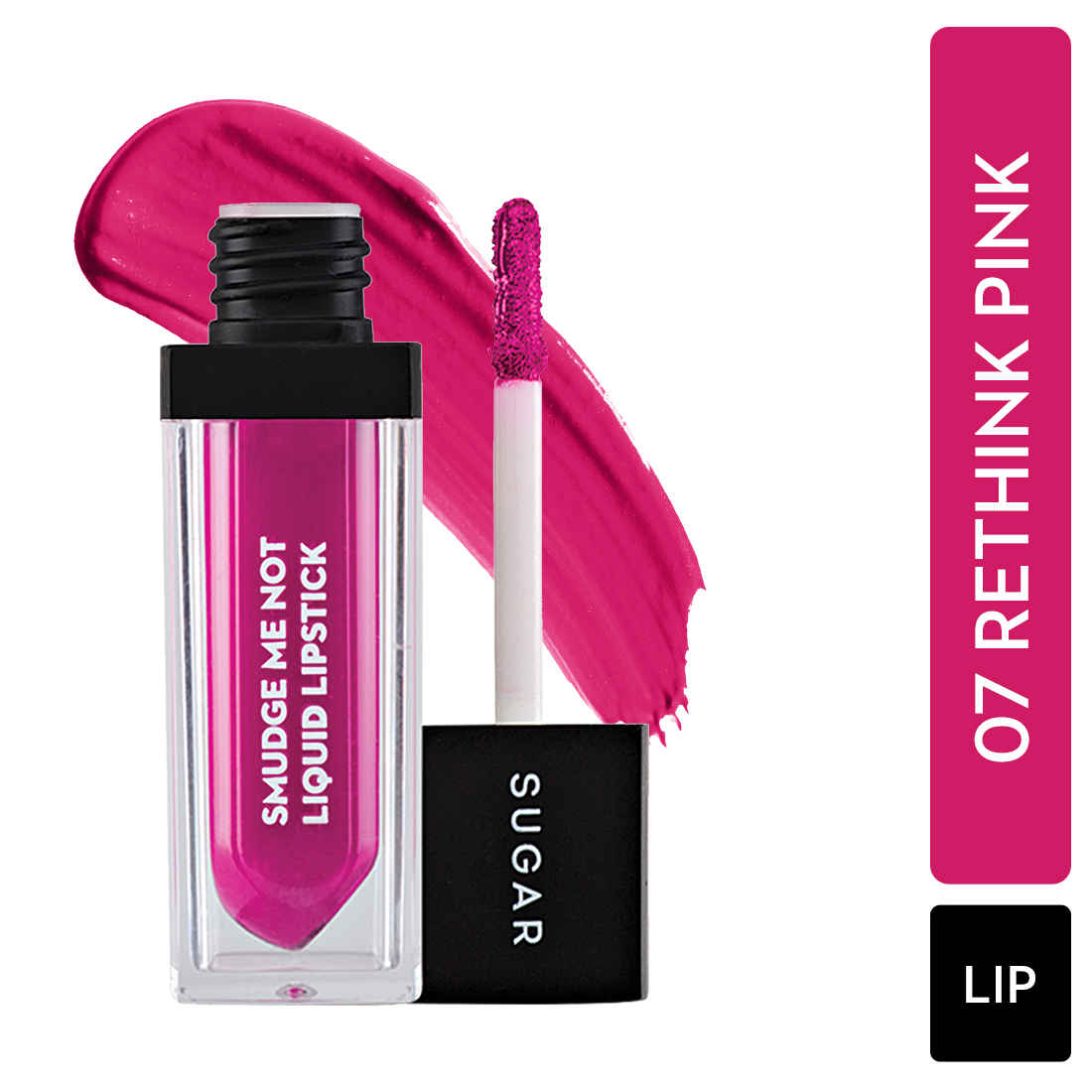 Buy SUGAR Cosmetics Smudge Me Not Matte Liquid Lipstick | Lasts Upto 12 hrs | Transferproof & Waterproof | 4.5ml - 07 Rethink Pink (Fuchsia) - Purplle