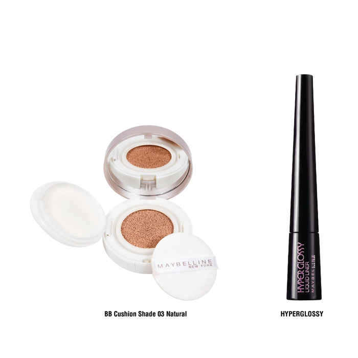 Buy Maybelline New York BB Cushion Shade 03 Natural (14 g) + FREE Maybelline Hyper Glossy Liquid Liner Black (3 g) - Purplle