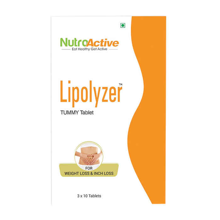 Buy Nutroactive Lipolyzer Tummy Tablets (30), Fat Burner, For Weight Loss & Weight Management - Purplle