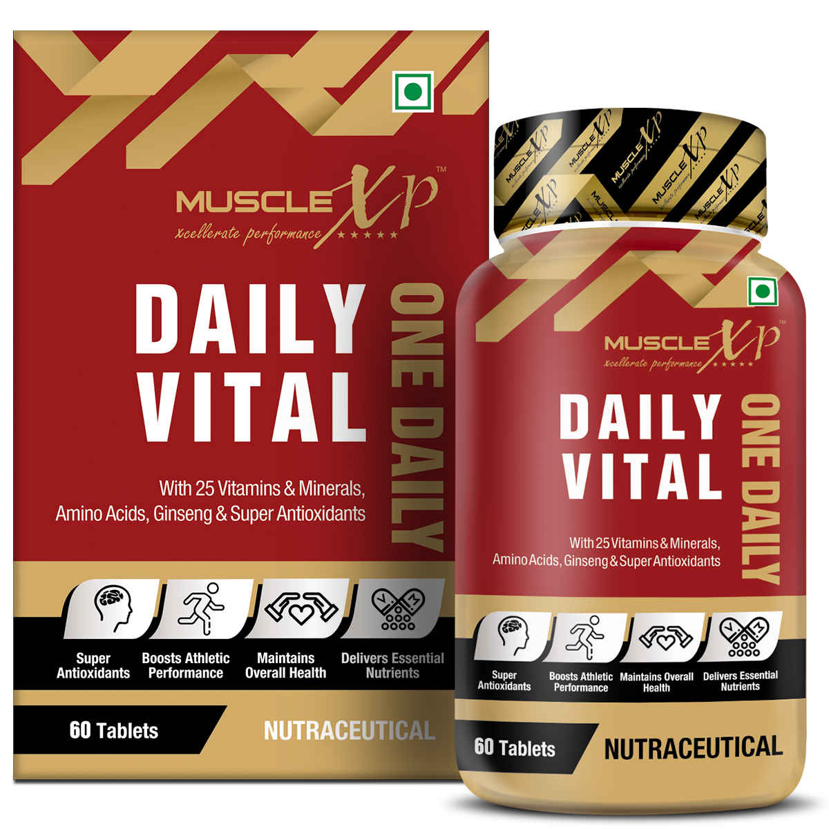 Buy MuscleXP Daily Vital (One Daily) Multi Vitamin - 60 Tablets - Purplle