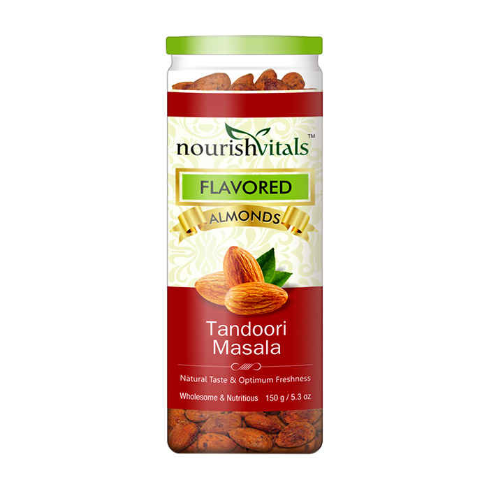 Buy NourishVitals Roasted Almonds Tandoori Masala Flavored - 150 gm - Purplle