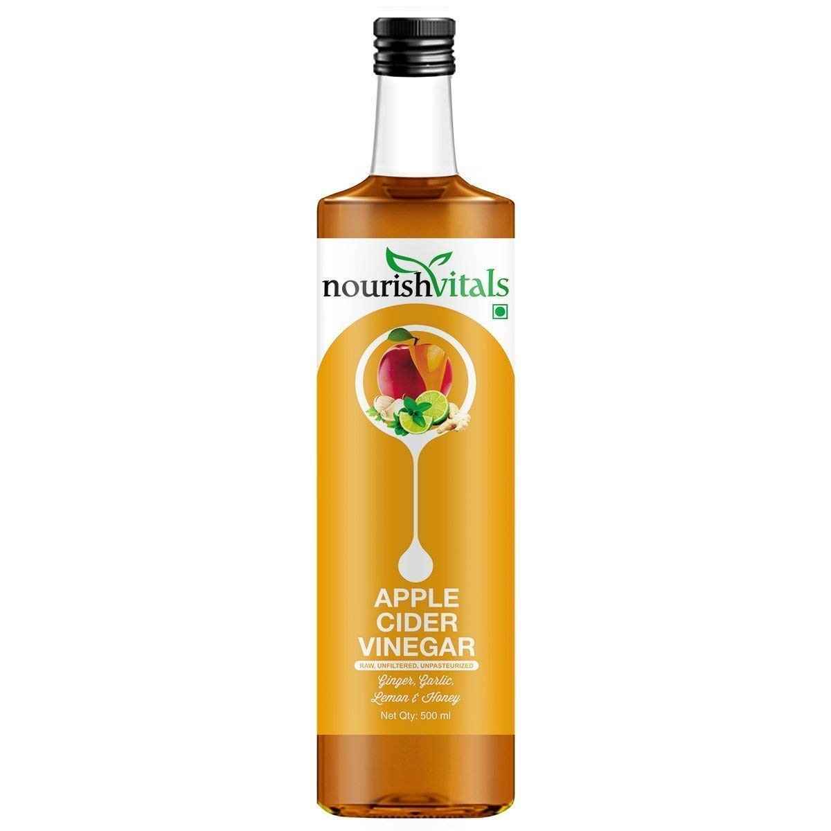 Buy NourishVitals Apple Cider Vinegar with Ginger, Garlic, Lemon and Honey 500ml - Purplle