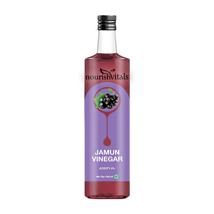 Buy NourishVitals Jamun Vinegar 500ml - Raw, Unfiltered & Undiluted (Jamun Sirka) - Purplle