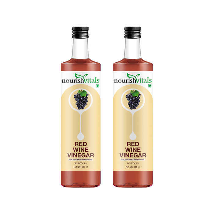 Buy NourishVitals Red Wine Vinegar, 500ml x 2 Bottles - Raw, Unfiltered & Undiluted - Purplle