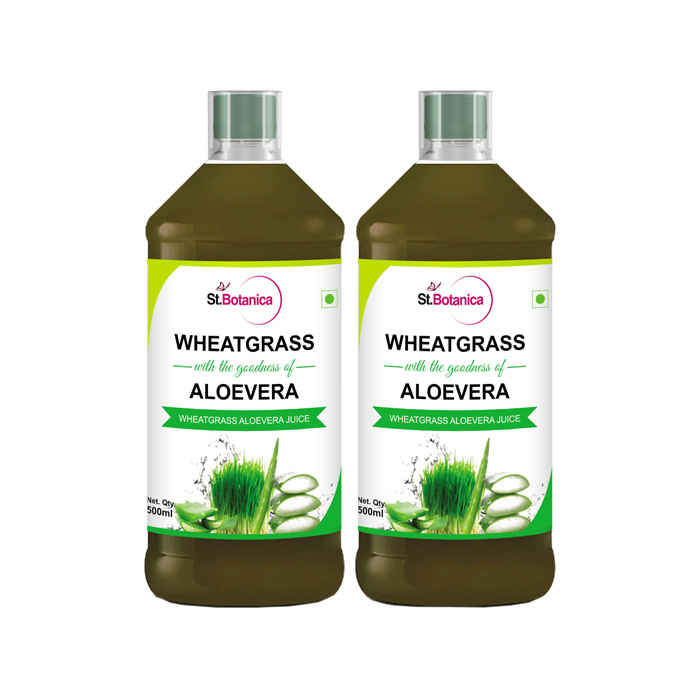 Buy St.Botanica Wheatgrass Aloe Vera Juice - 2 Bottles (500 ml) - Purplle