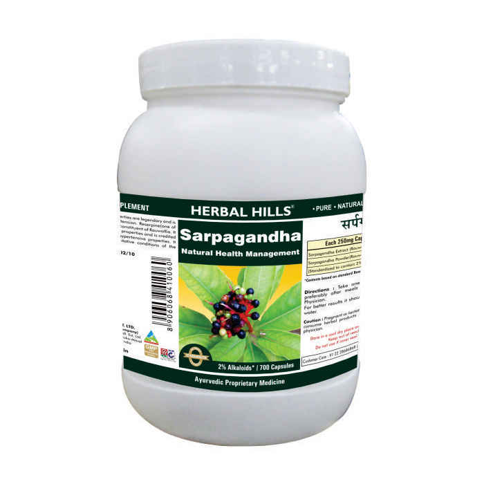Buy Herbal Hills Sarpagandha - Value Pack 700 Capsule - Purplle