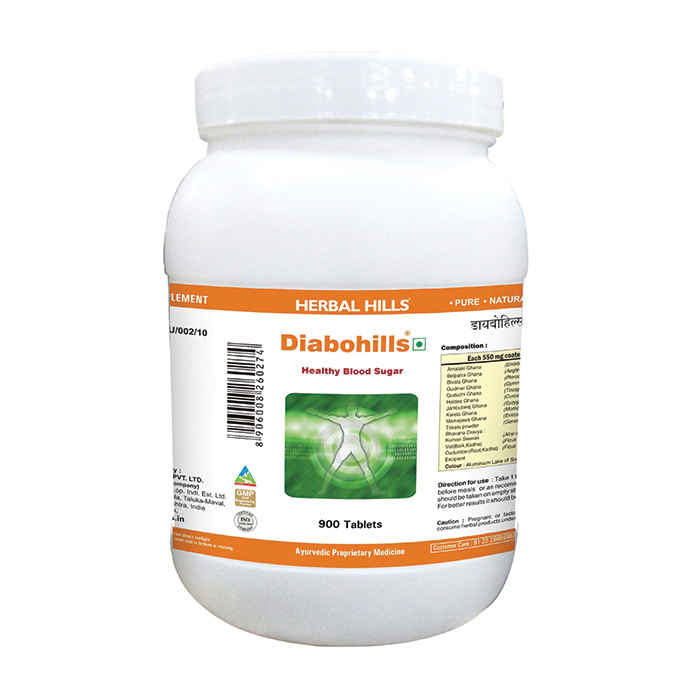 Buy Herbal Hills Diabohills - Value Pack 900 tabs - Purplle