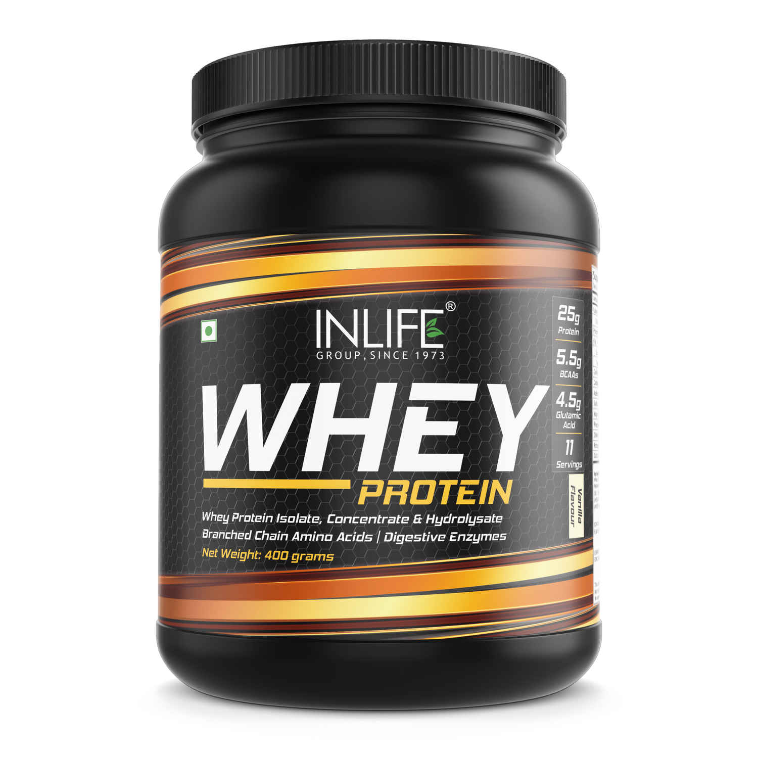 Buy Inlife Whey Protein Powder With Isolate Concentrate Hydrolysate & Digestive Enzymes - 400 Grams (Vanilla) - Purplle