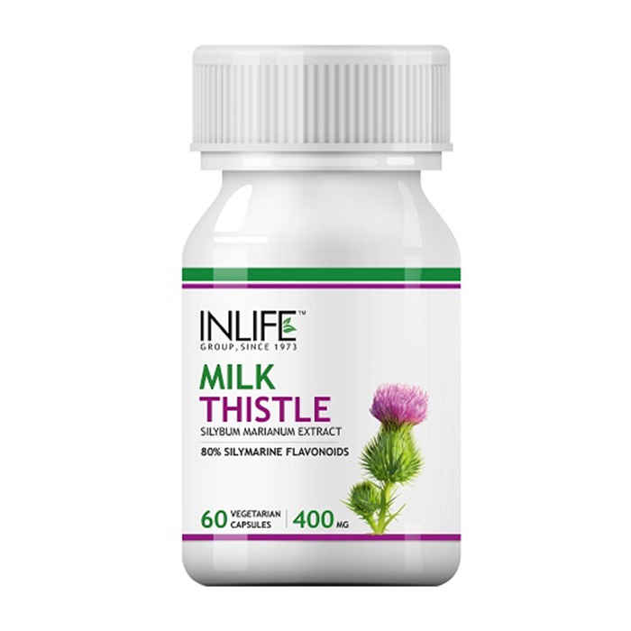 Buy INLIFE Milk Thistle (80% Silymarin) 400mg (60 Vegetarian Capsules) Liver Cleanse Detox Support Supplement - Purplle