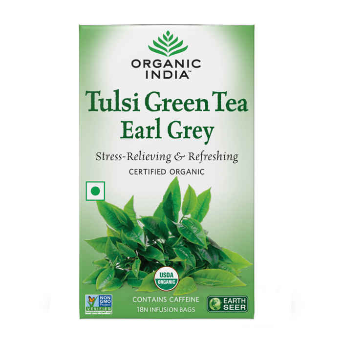 Buy Organic India Tulsi Green Tea Earl Grey 25 Tea Bags - Purplle