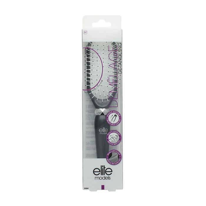 Buy Elite Models (France) Plastic Bristles Flat Cushion Hair Brush - Black (ABC5004a) - Purplle