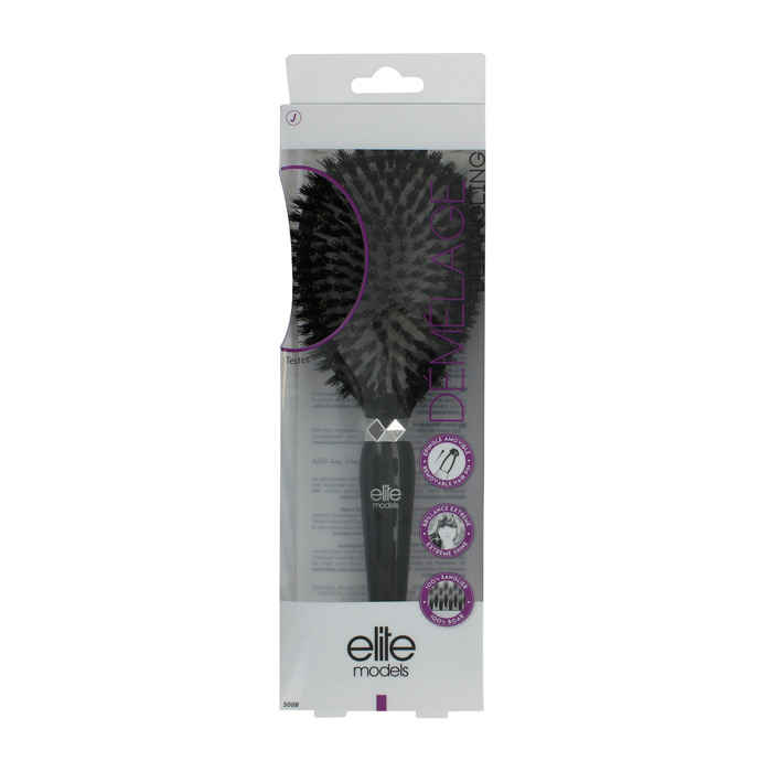 Buy Elite Models 100% Boar Bristles Cushion Hair Brush - Black - Purplle