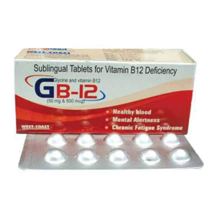 Buy WestCoast Gb-12 Sublingual Vitamin B12 Deficiency 100 Tablets - Purplle