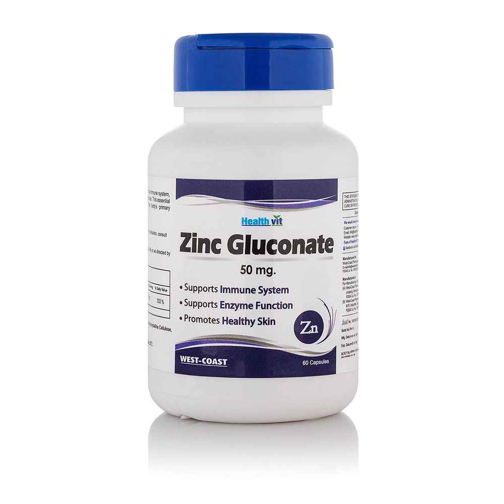 Buy Healthvit Zinc Gluconate 50Mg 60 Capsules - Purplle