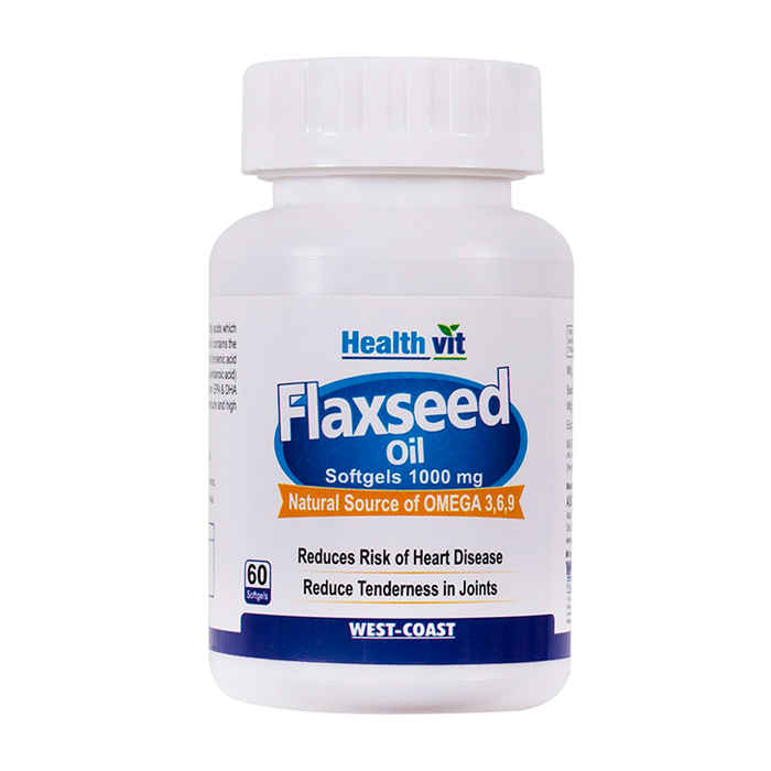 Buy Healthvit Flaxseed Oil 1000Mg 60 Softgel - Purplle