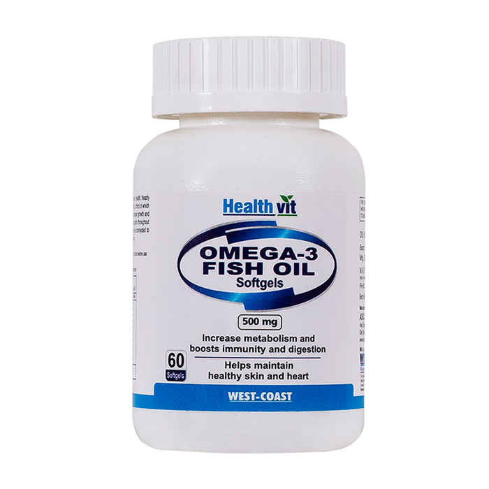 Buy Healthvit Omega Omega3 Fatty Acids Oil 60 Softgel - Purplle
