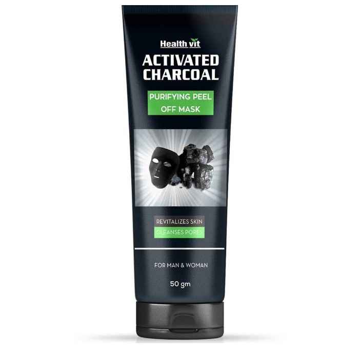 Buy Healthvit Activated Charcoal Purifying Peel off Mask (50 g) - Purplle
