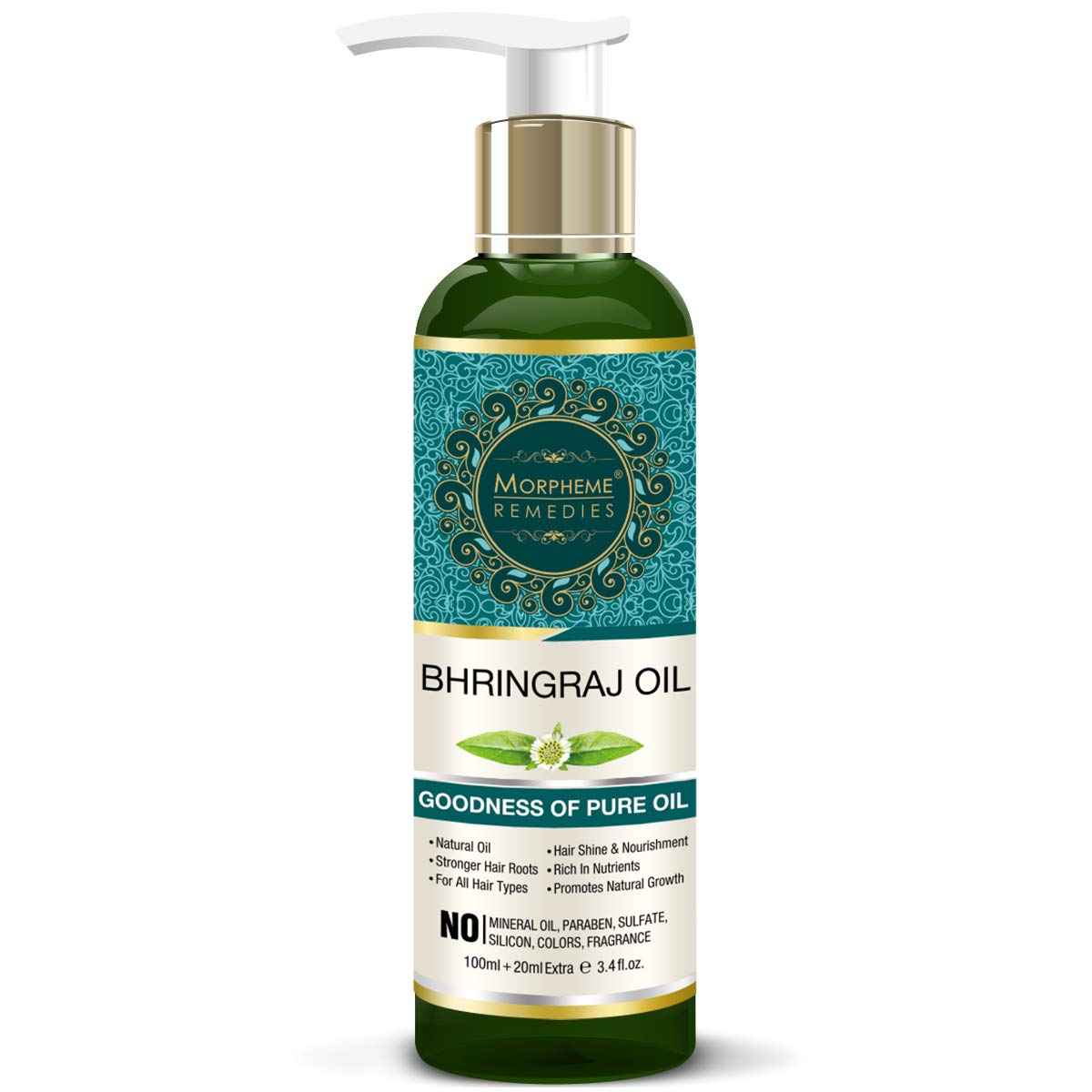 Buy Morpheme Pure Bhringraj Hair Oil (120 ml) - Purplle