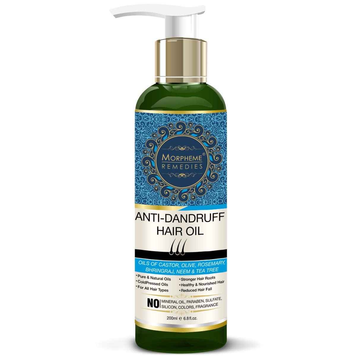 Buy Morpheme Anti-Dandruff Hair Oil (Castor, Olive, Rosemary, Bhringraj, Neem & Tea Tree) (200 ml) - Purplle
