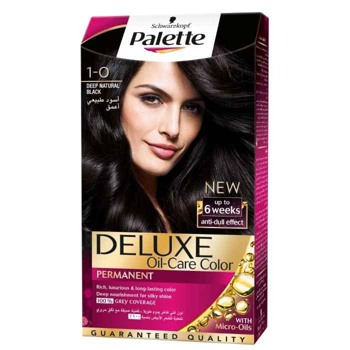 Buy Schwarzkopf Palette Deluxe Intense Oil Care Color 1-0 Deep Natural Black (115 ml) - Purplle