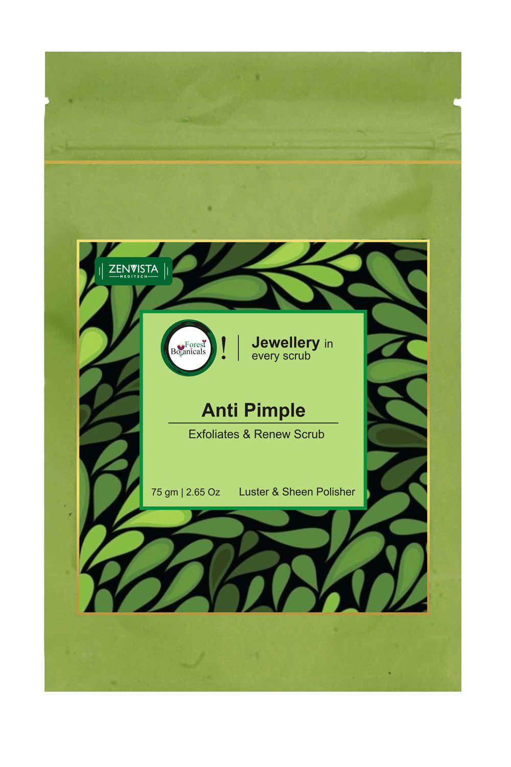 Buy Zenvista Forest Botanicals Anti Pimple Exfoliater And Renew Scrub (75 g) - Purplle