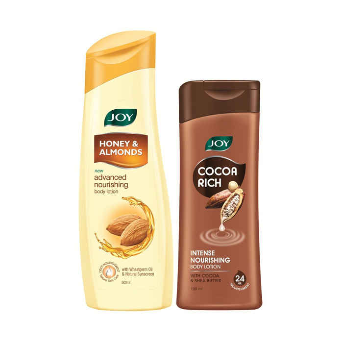 Buy Joy Body Lotion Combo (Honey & Almonds Body Lotion 500 ml + Cocoa Rich Body Lotion 100 ml) - Purplle