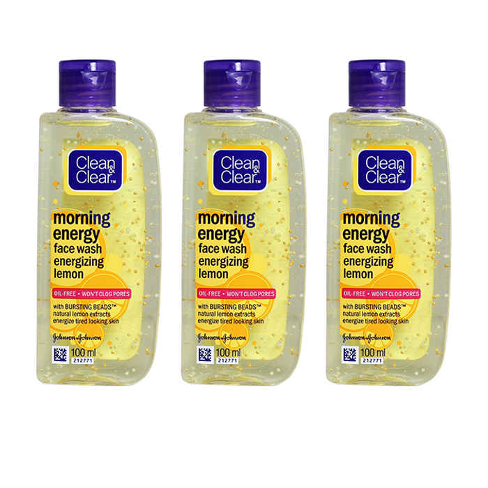 Buy Clean & Clear Morning Energy Face Wash - Lemon 100 ml x 3 (Buy 2 Get 1 FREE) - Purplle