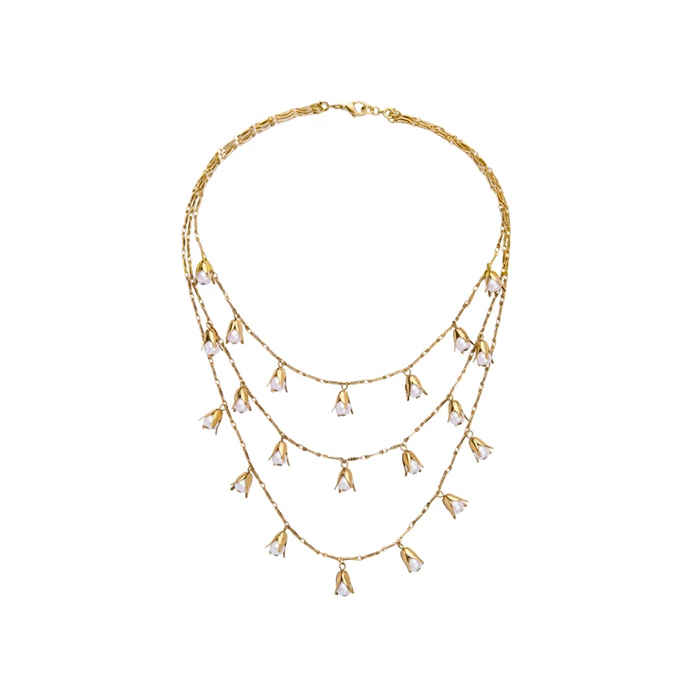 Buy Bling Bag Pearl Bloom Layered Necklace - Purplle