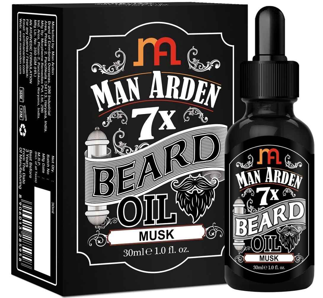 Buy Man Arden 7X Beard Oil (30 ml) (Musk) - 7 Premium Oils Supports Beard Growth & Nourishment - Purplle