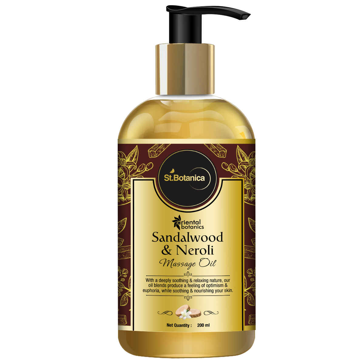 Buy Oriental Botanics Body Massage Oil - 200ml (Sandalwood & Neroli) - Purplle