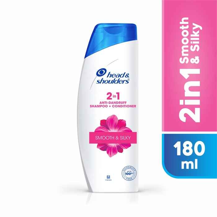 Buy Head & Shoulders Smooth and Silky 2-in-1 Shampoo + Conditioner (180 ml) - Purplle