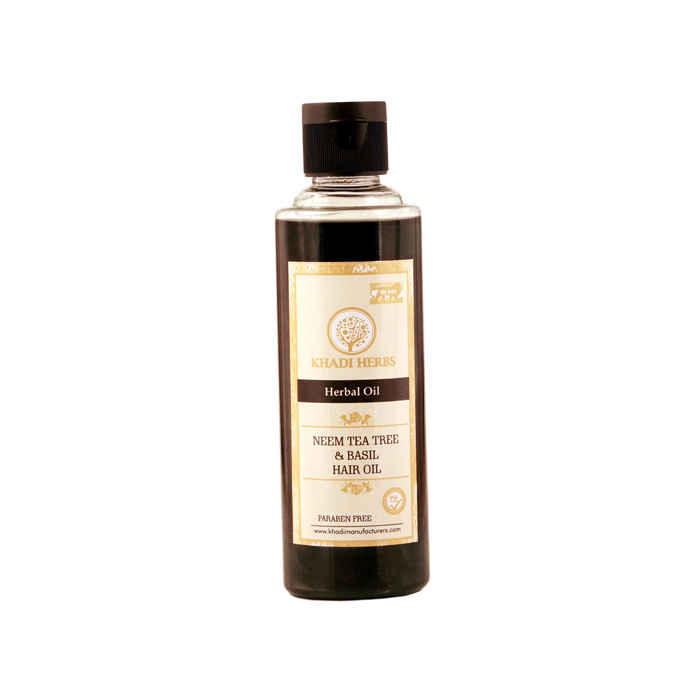 Buy Khadi Herbs Neem, Tea Tree & Basil Hair Oil (210 ml) - Purplle