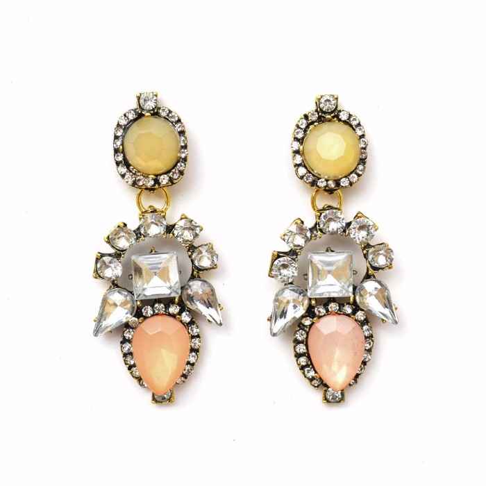 Buy Joker & Witch Beige Sparkling Stone Earrings - Purplle