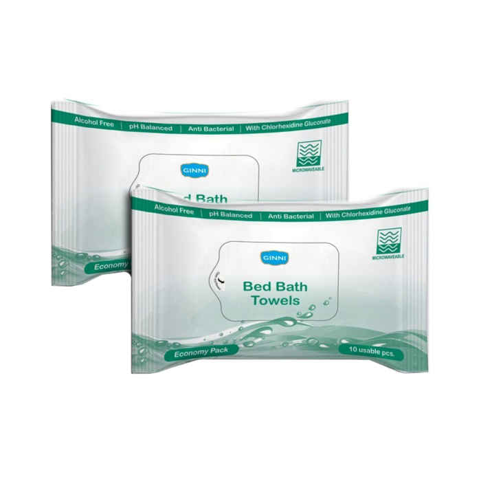 Buy Ginni Bed Bath Wipes (For Sponge Bath) (Economy Pack) (Pack Of 2)(10 Bathing Wipes In Each Pack) - Purplle