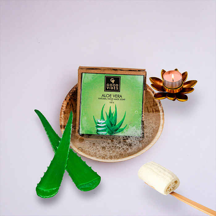 Buy Good Vibes Natural Hand Made Soap - Aloe Vera (100 gm) - Purplle