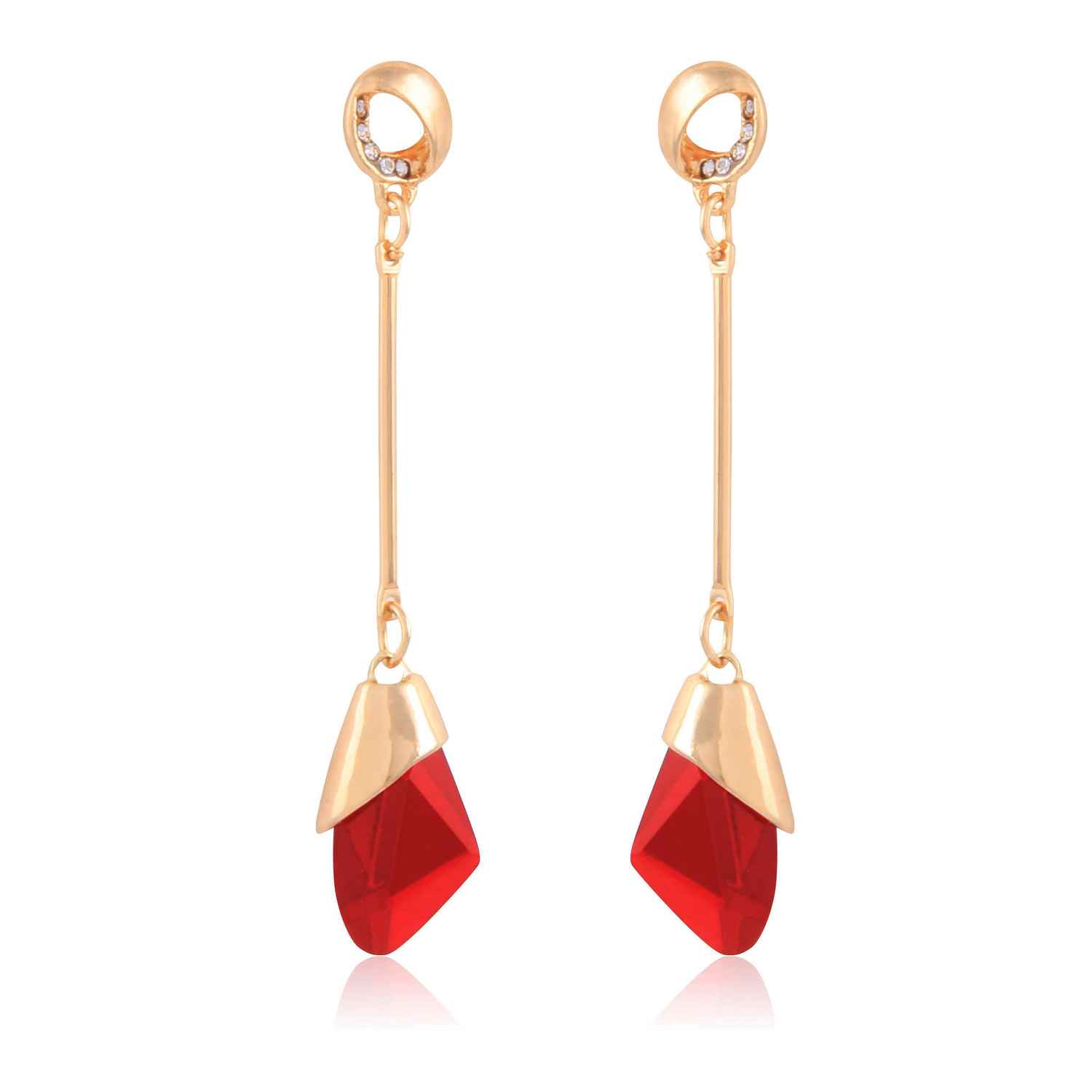 Buy Crunchy Fashion Multi Colored Drop Earrings - Purplle