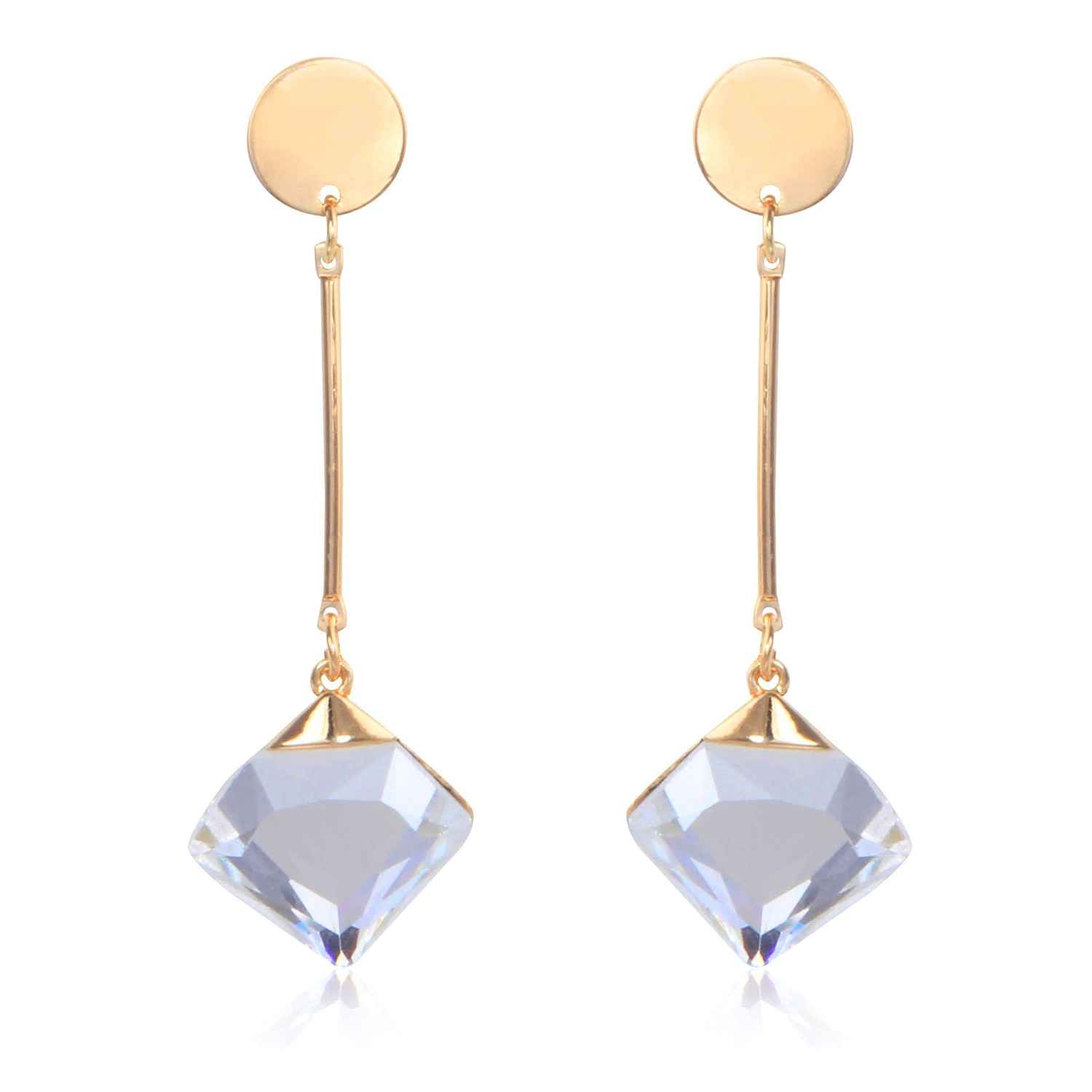 Buy Crunchy Fashion Multi Colored Drop Earrings - Purplle