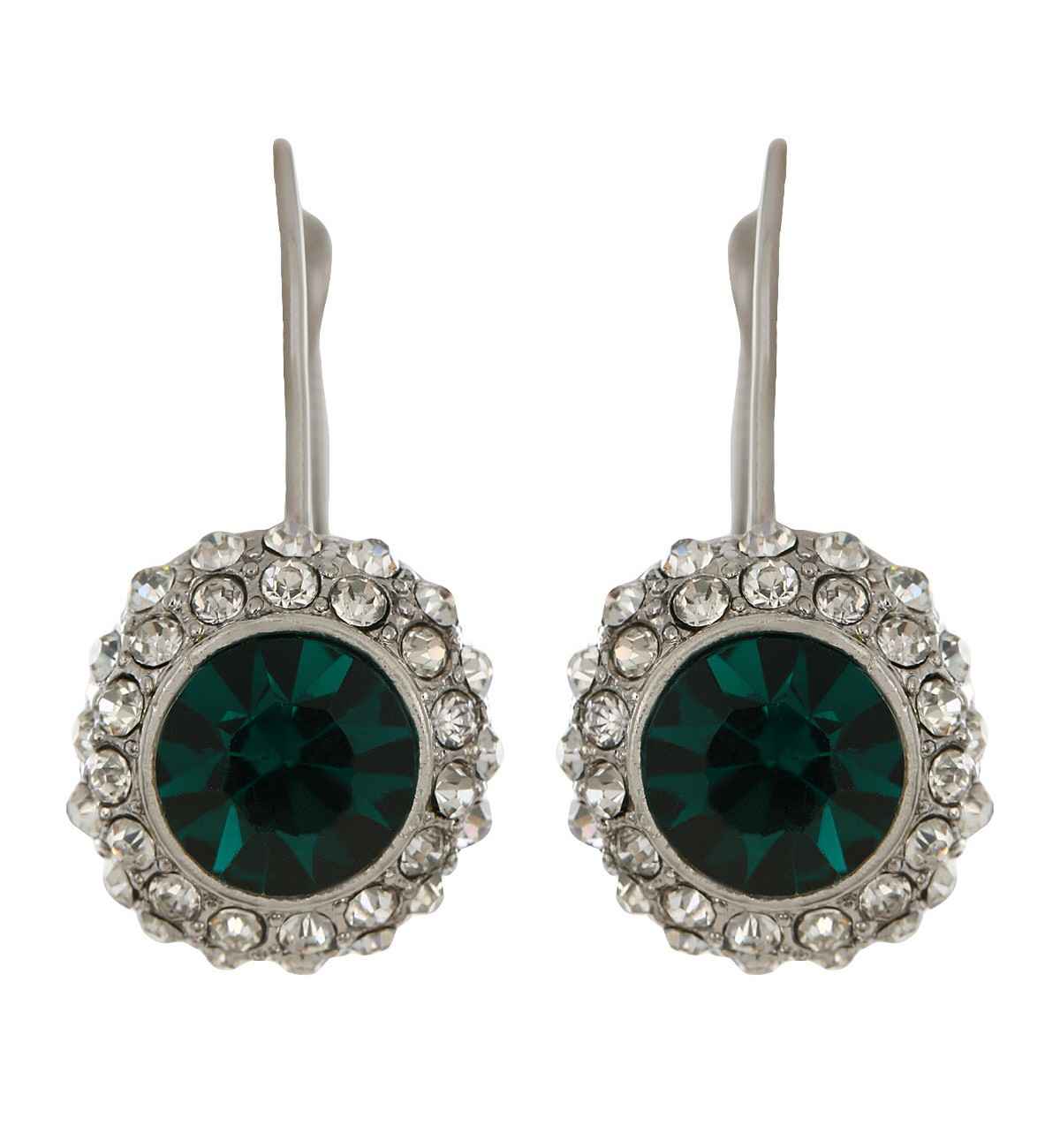 Buy Crunchy Fashion Austrain Crystal Green Stud Bali Earring - Purplle