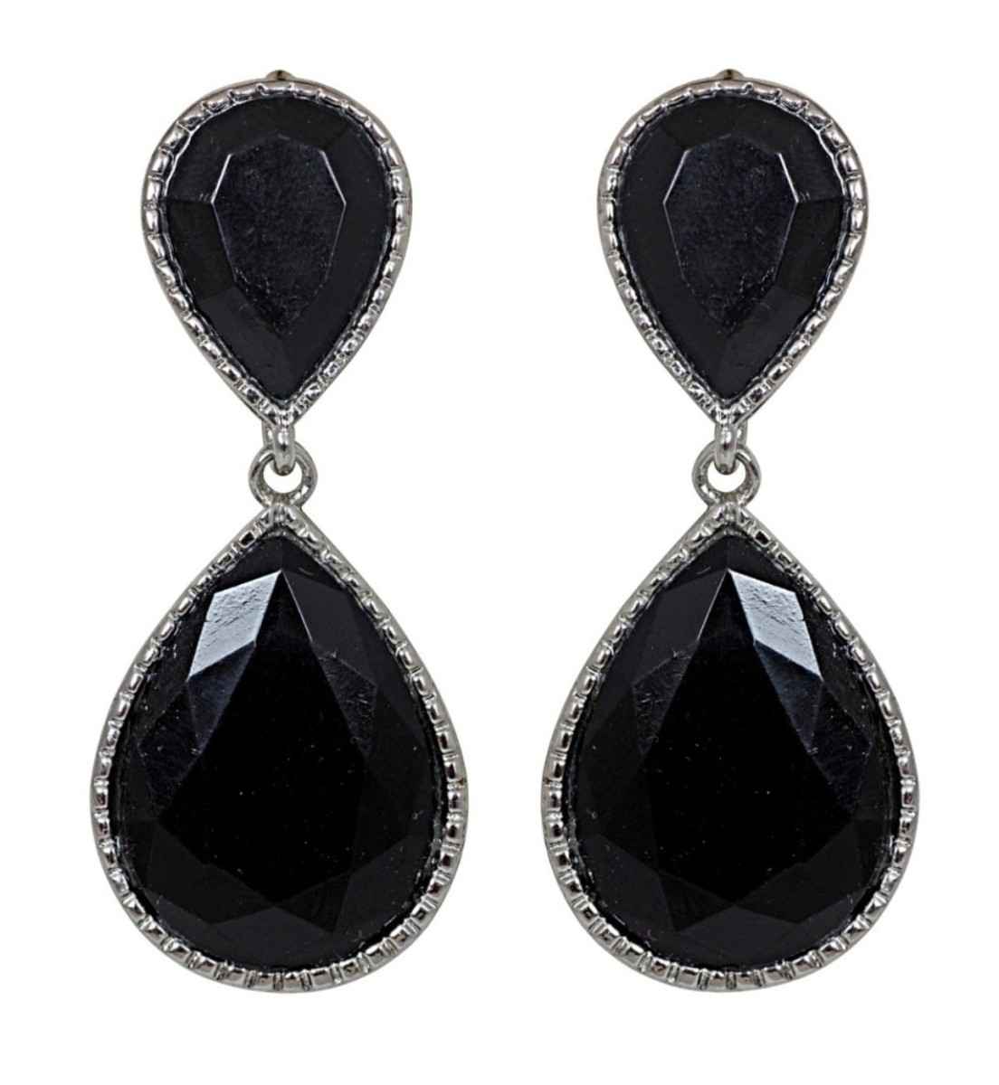 Buy Crunchy Fashion Black Dual Droplet Drop Earrings - Purplle