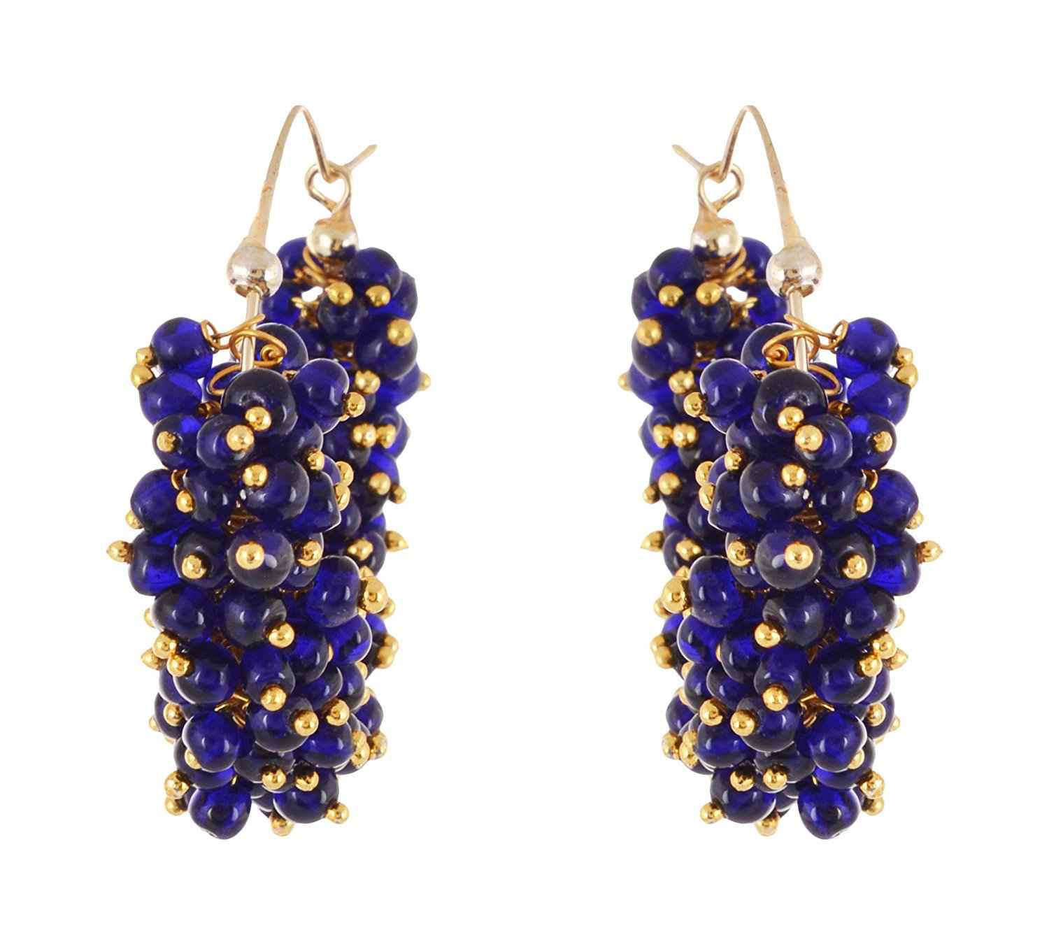 Buy Royal Bling Blue Pearl Hoop Earrings - Purplle