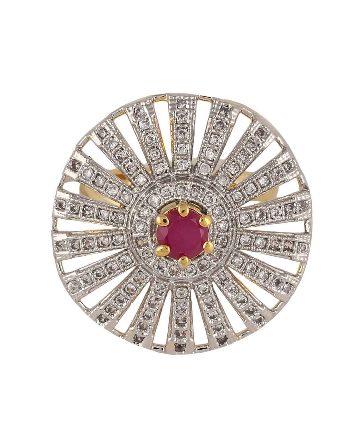 Buy Crunchy Fashion Brilliant Cut Cz Pink Stone Ring - Purplle