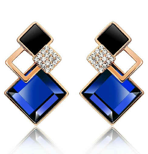 Buy Crunchy Fashion Bunch Of Shining Square Earrings - Purplle